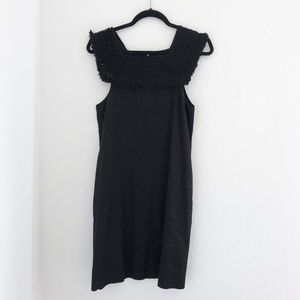 Madewell little black dress w/ crocheted collar